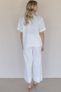 Louisa Eyelet Button Down Shirt