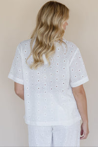 Louisa Eyelet Button Down Shirt