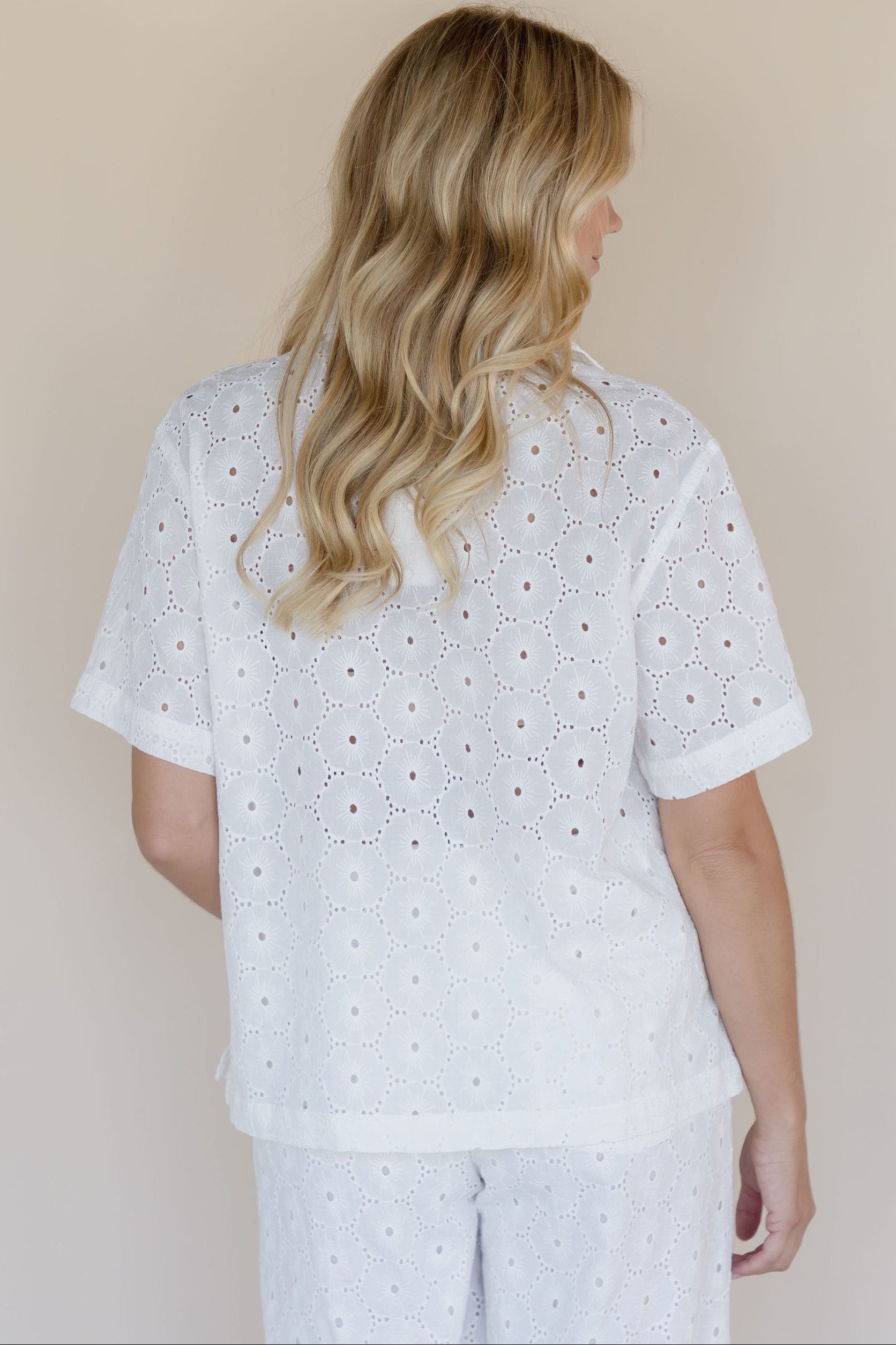 Louisa Eyelet Button Down Shirt