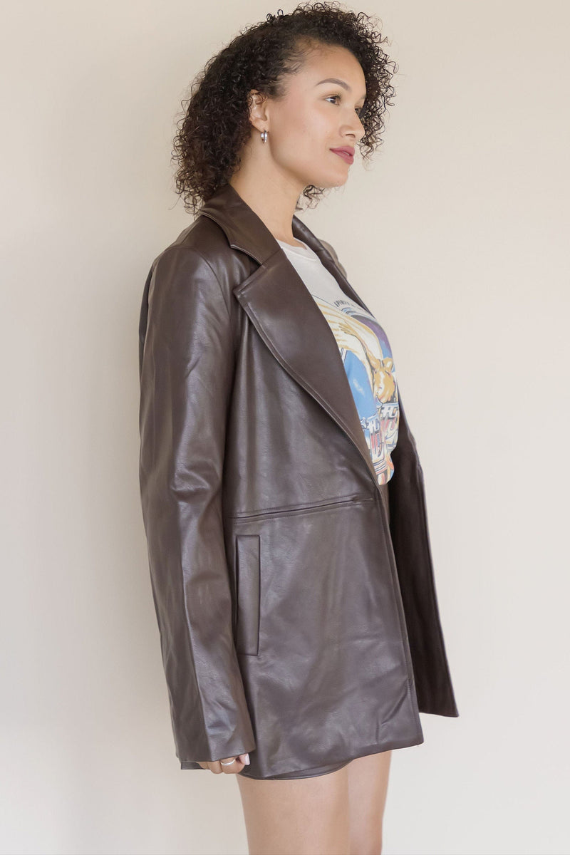 Vianna Vegan Leather Oversized Blazer Vianna Vegan Leather Oversized Blazer