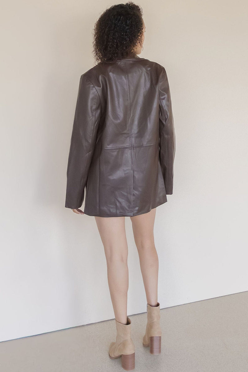 Vianna Vegan Leather Oversized Blazer Vianna Vegan Leather Oversized Blazer