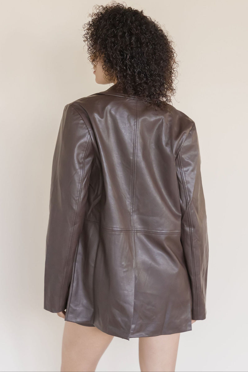 Vianna Vegan Leather Oversized Blazer Vianna Vegan Leather Oversized Blazer