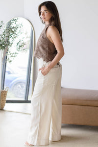 Zurie Eyelet Halter Top