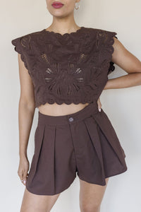 Leighton Embroidered Crop Top Leighton Embroidered Crop Top