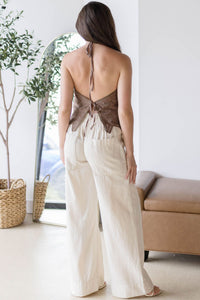 Zurie Eyelet Halter Top
