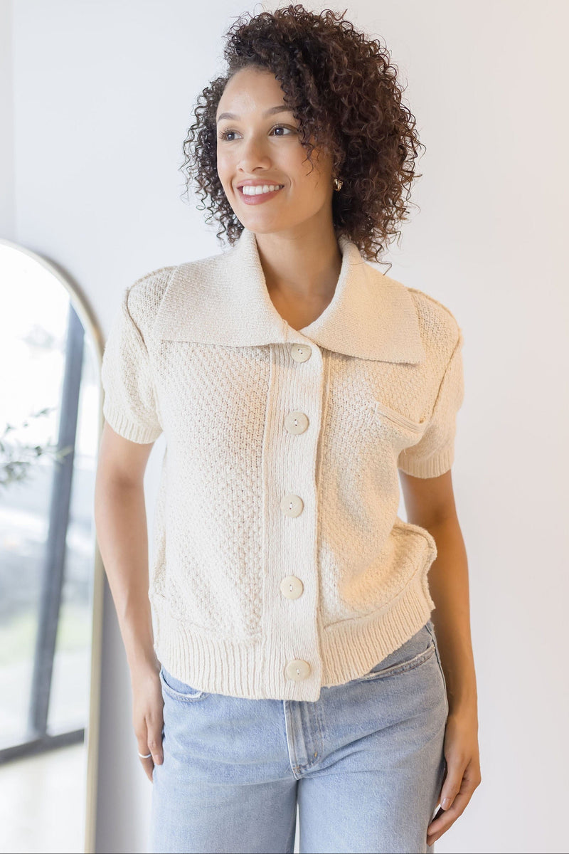 Tessier Short Sleeved Buttoned Sweater Tessier Short Sleeved Buttoned Sweater