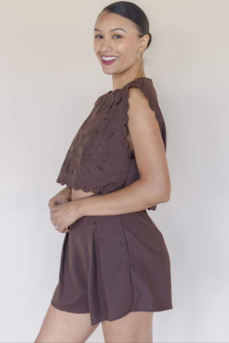 Leighton Embroidered Crop Top Leighton Embroidered Crop Top