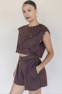 Leighton Embroidered Crop Top Leighton Embroidered Crop Top