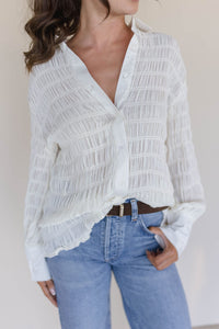 Annalise Peasant Button Down Blouse