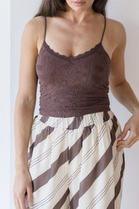 Double Lace Trim Textured Brami