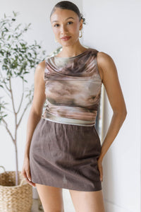 Jordan Ruched Mesh Top
