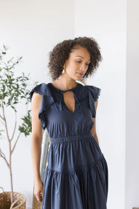 Bellmont Ruffle Sleeve Midi Dress
