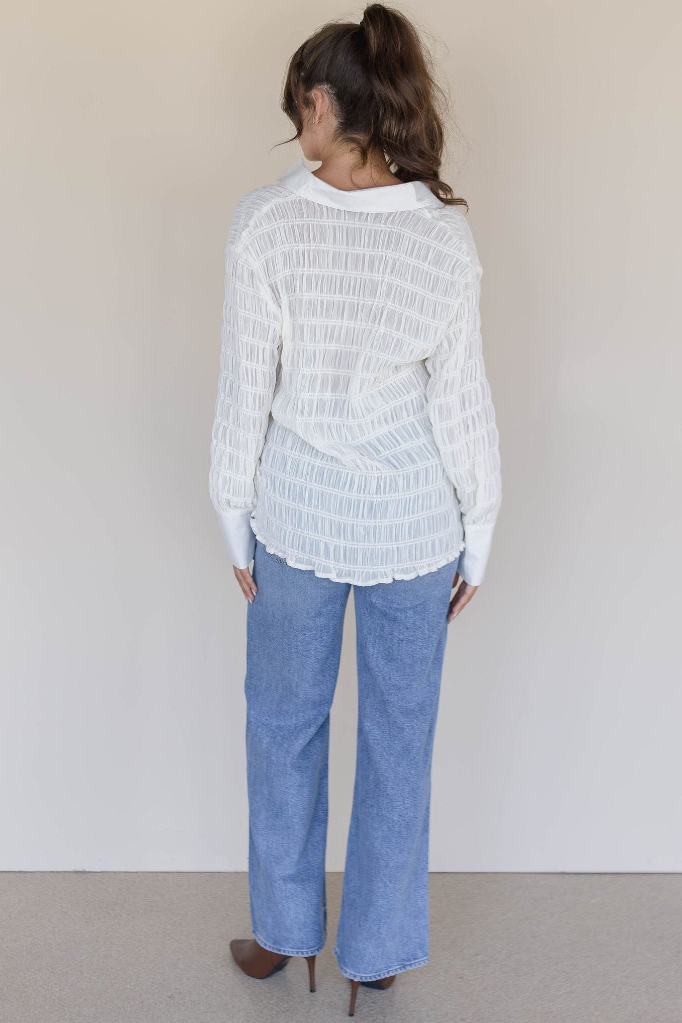 Annalise Peasant Button Down Blouse