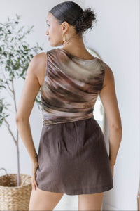 Jordan Ruched Mesh Top