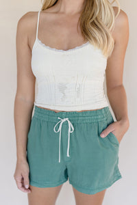 Double Lace Trim Textured Brami