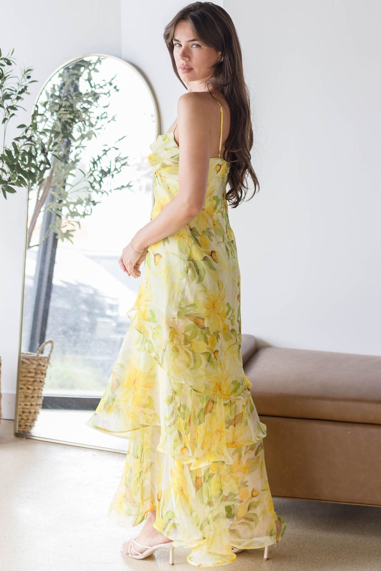 Alison Floral Tiered Drop-Waist Maxi Dress