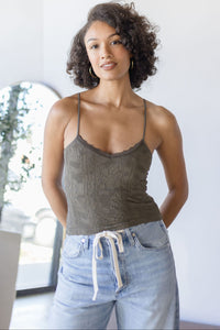 Double Lace Trim Textured Brami