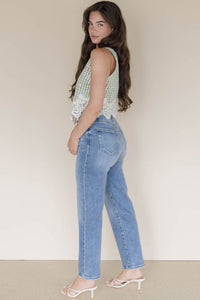 Gal Floral Stitch Gingham Top