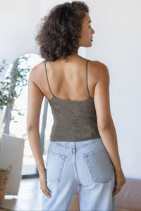 Double Lace Trim Textured Brami