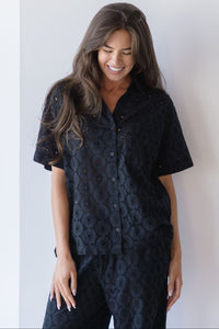 Louisa Eyelet Button Down Shirt
