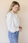 Cate Long Sleeve Ruched Blouse