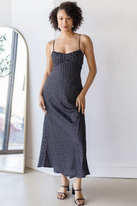 Uptown Girl Twist Back Midi Dress