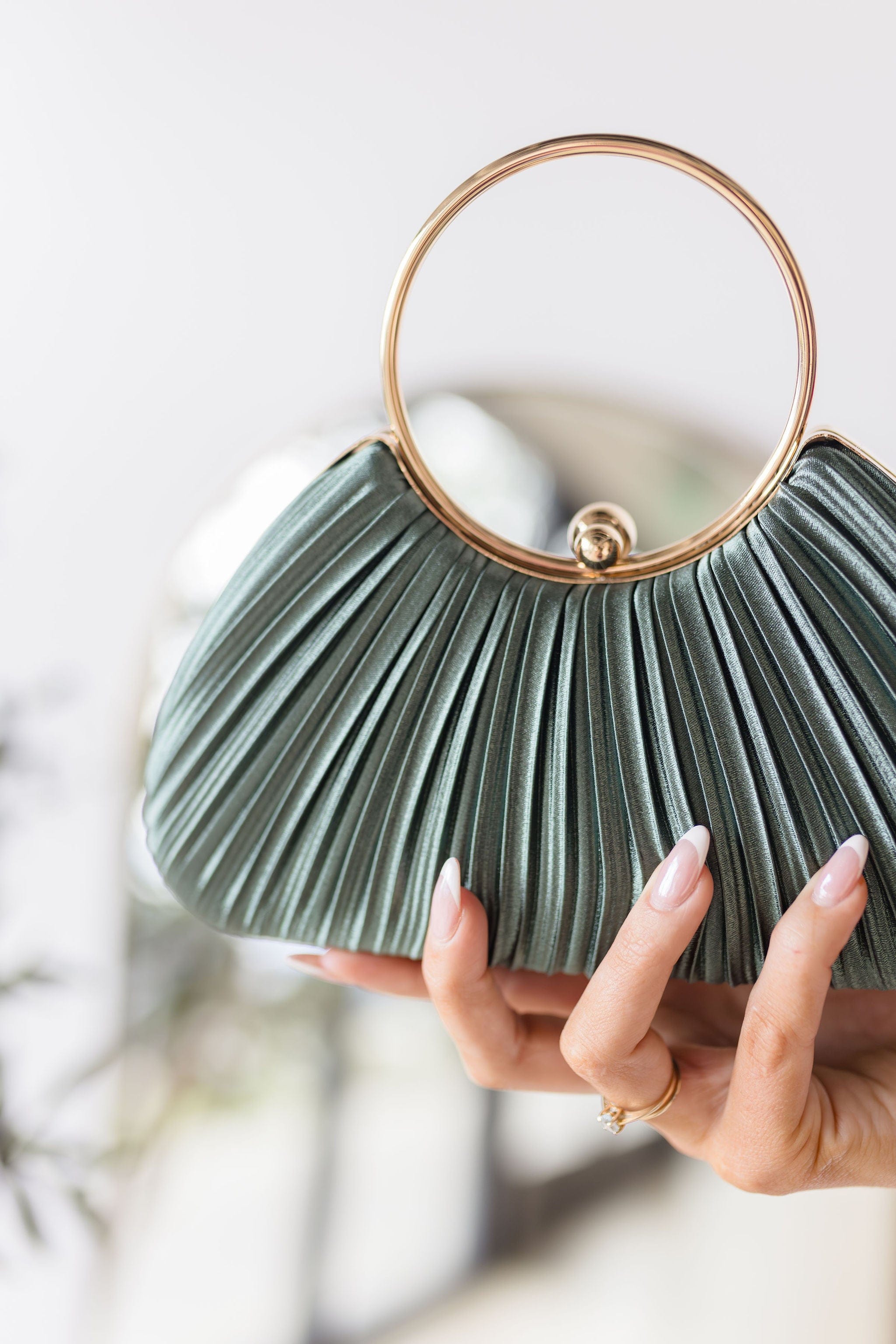 Ava Pleated Satin Evening Clutch Ava Pleated Satin Evening Clutch