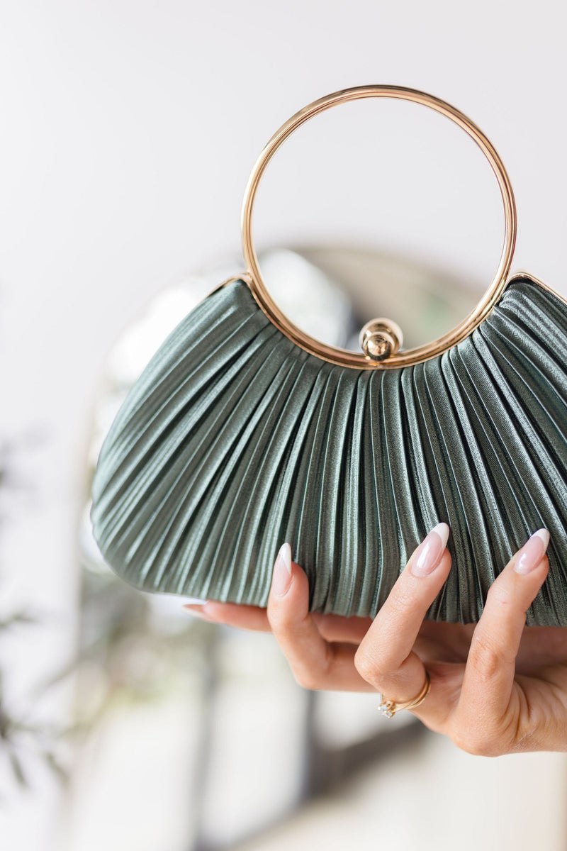 Ava Pleated Satin Evening Clutch Ava Pleated Satin Evening Clutch