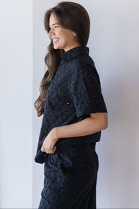 Louisa Eyelet Button Down Shirt