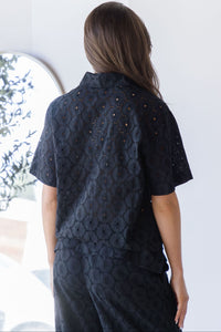 Louisa Eyelet Button Down Shirt