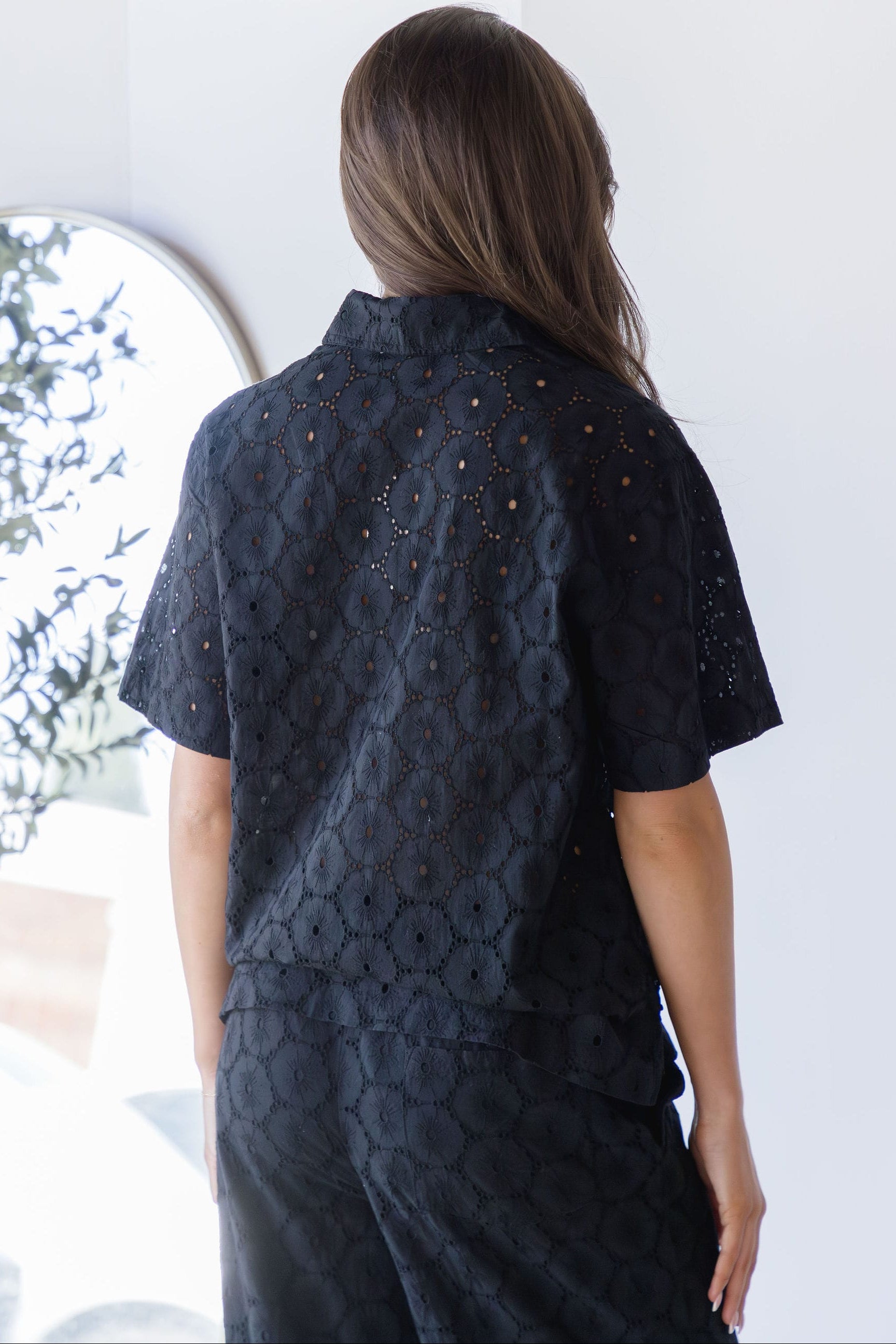 Louisa Eyelet Button Down Shirt