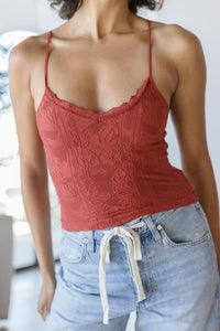 Double Lace Trim Textured Brami