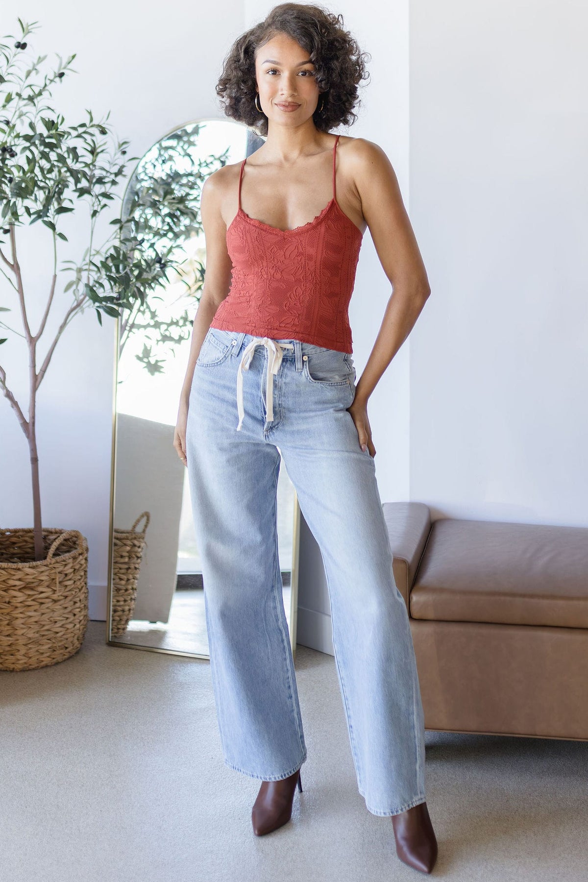 Double Lace Trim Textured Brami