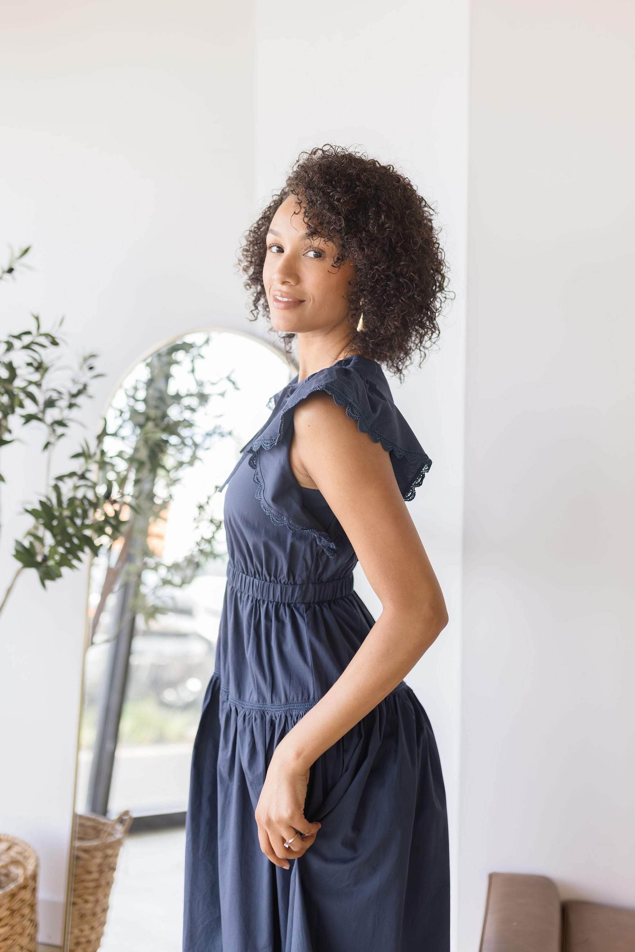 Bellmont Ruffle Sleeve Midi Dress