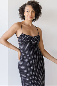 Uptown Girl Twist Back Midi Dress