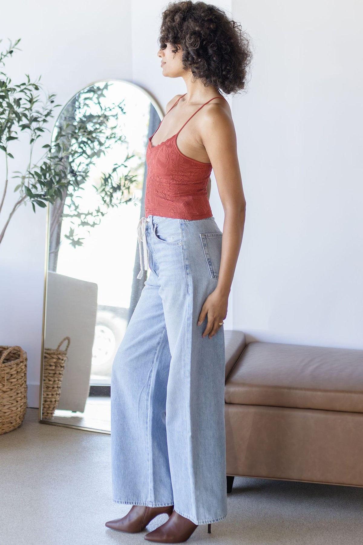 Double Lace Trim Textured Brami
