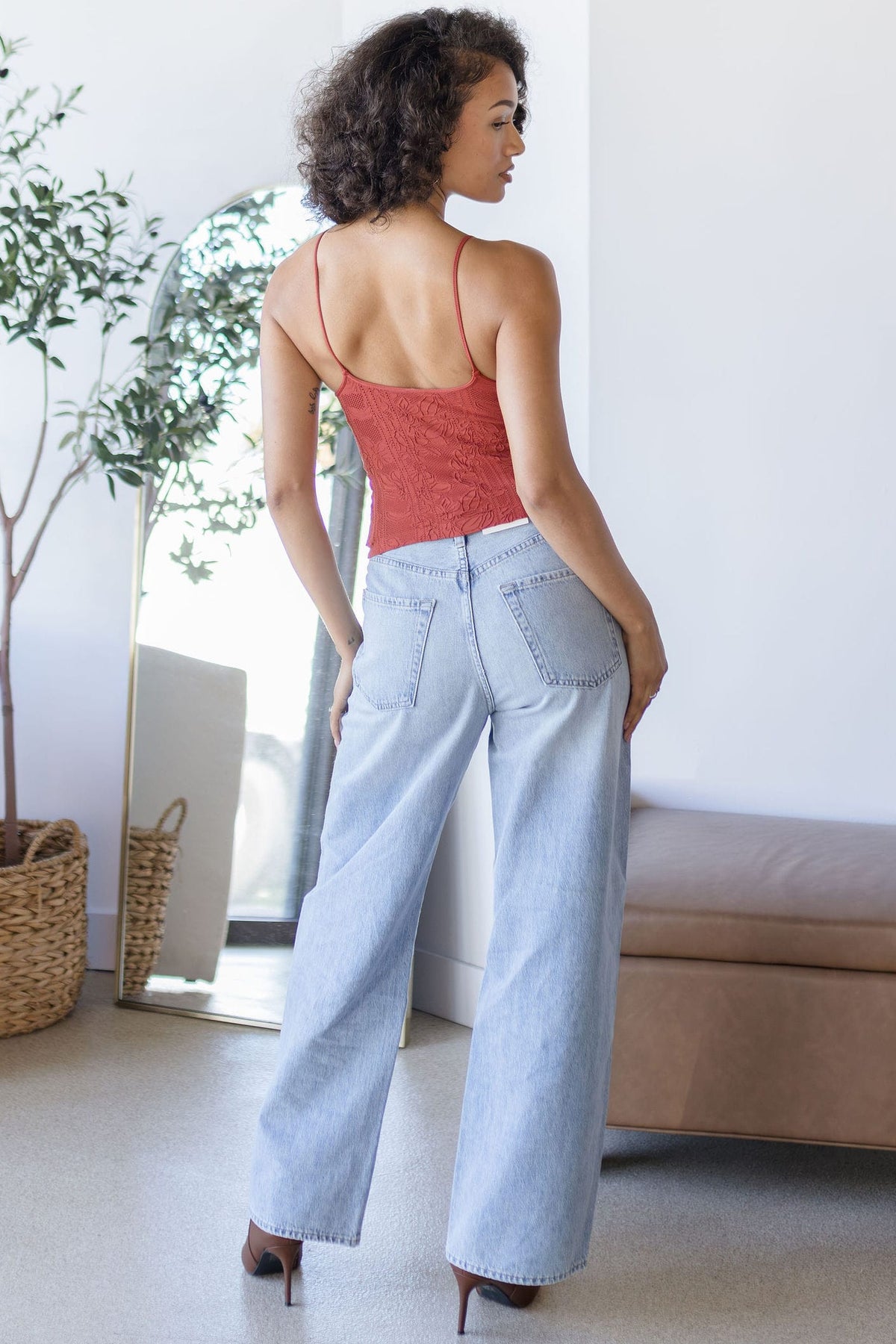 Double Lace Trim Textured Brami