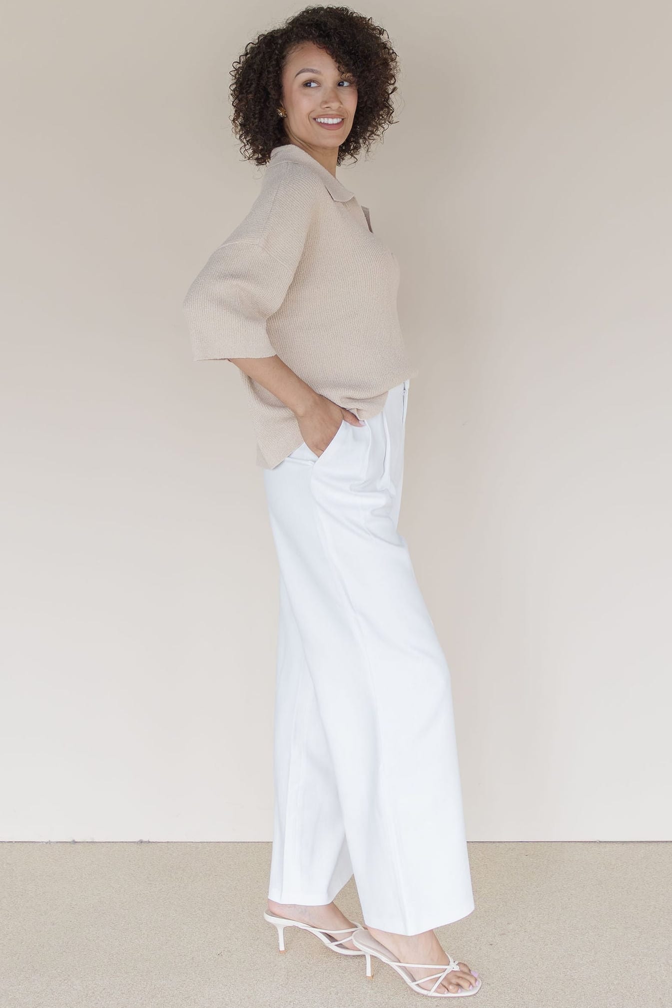 Carmen Collared Knit Top