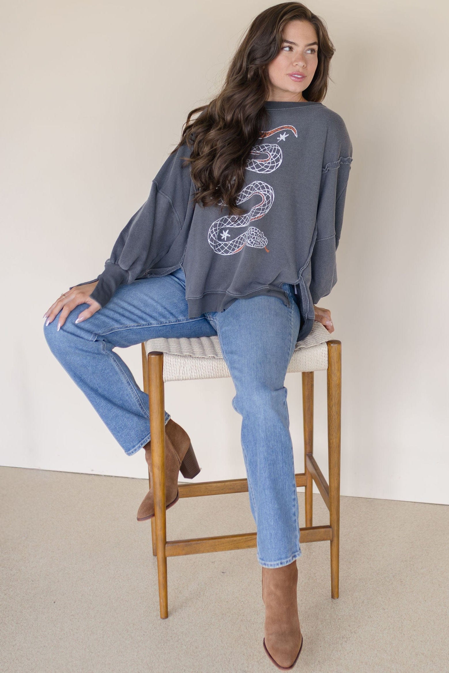 Free People Graphic Camden Pullover | Wild Dove Boutique | San
