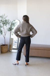 Camden High Neck Button Closure Knit Jacket