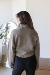 Camden High Neck Button Closure Knit Jacket