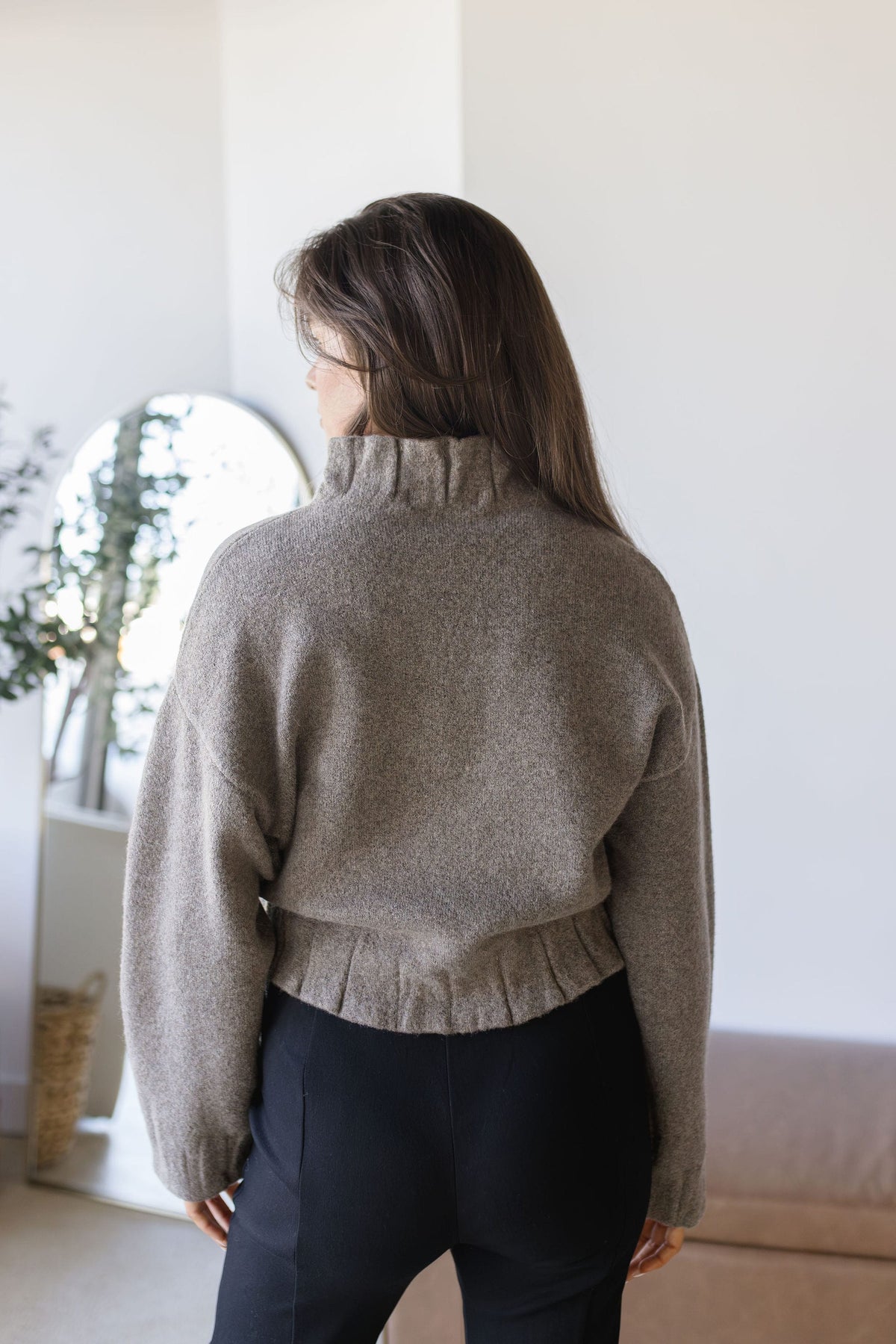 Camden High Neck Button Closure Knit Jacket
