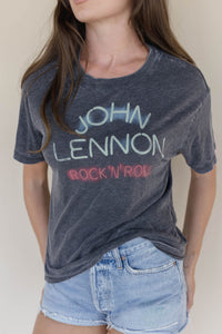 John Lennon Rock 'N' Roll Off Burnout BF Tee