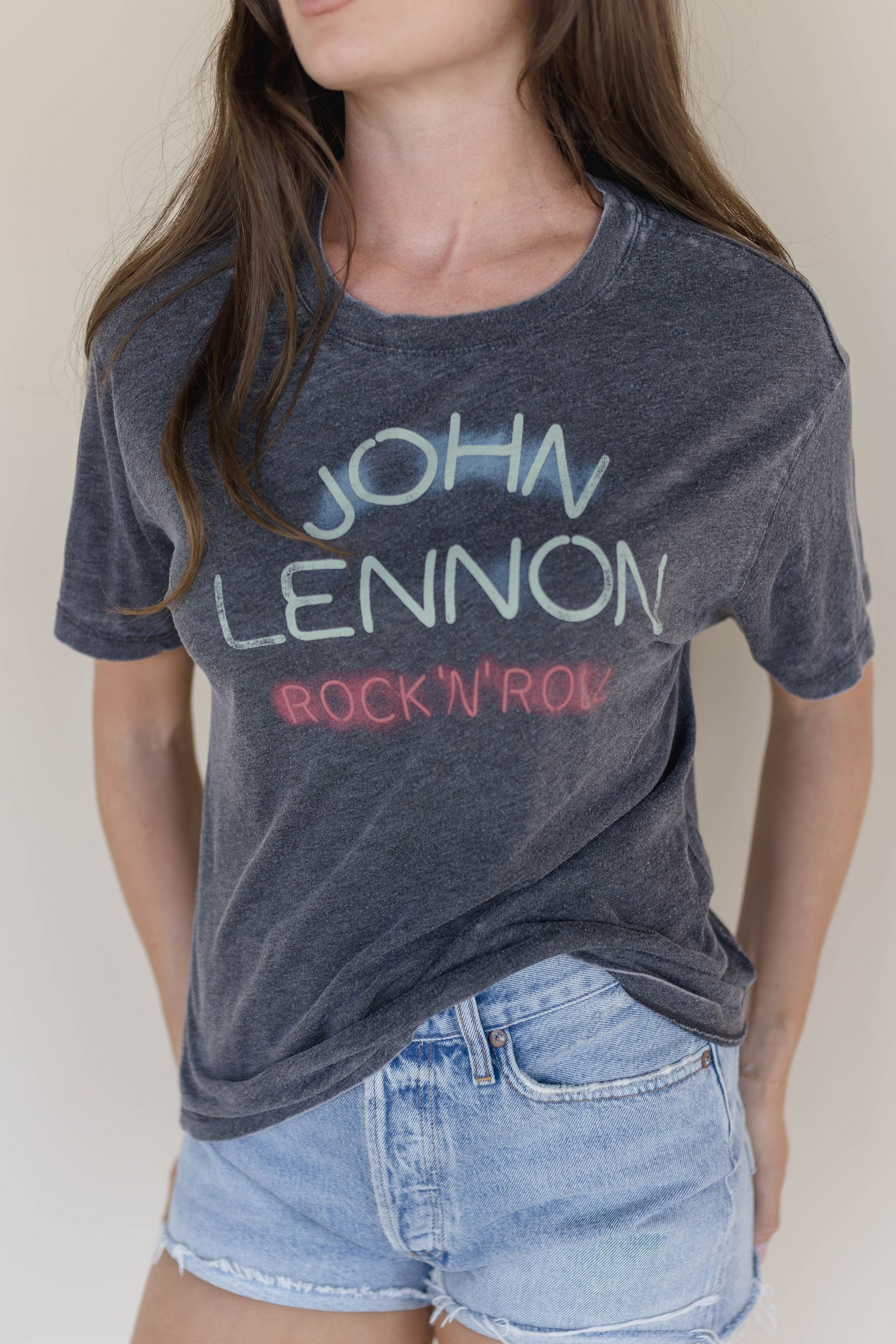 John Lennon Rock 'N' Roll Off Burnout BF Tee