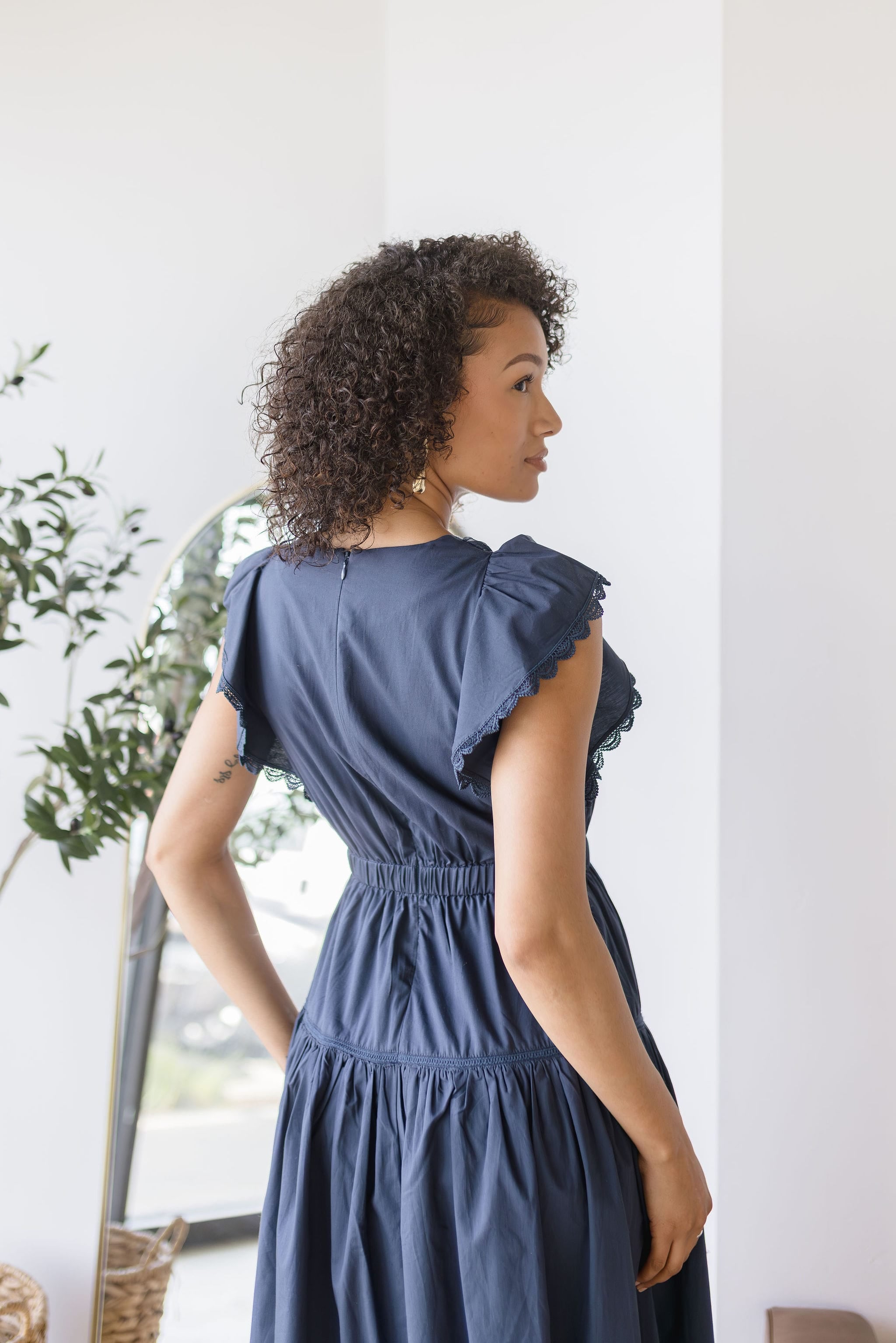 Bellmont Ruffle Sleeve Midi Dress