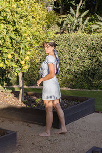 Azari Puff Sleeve Shirred Mini Dress