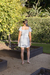 Azari Puff Sleeve Shirred Mini Dress
