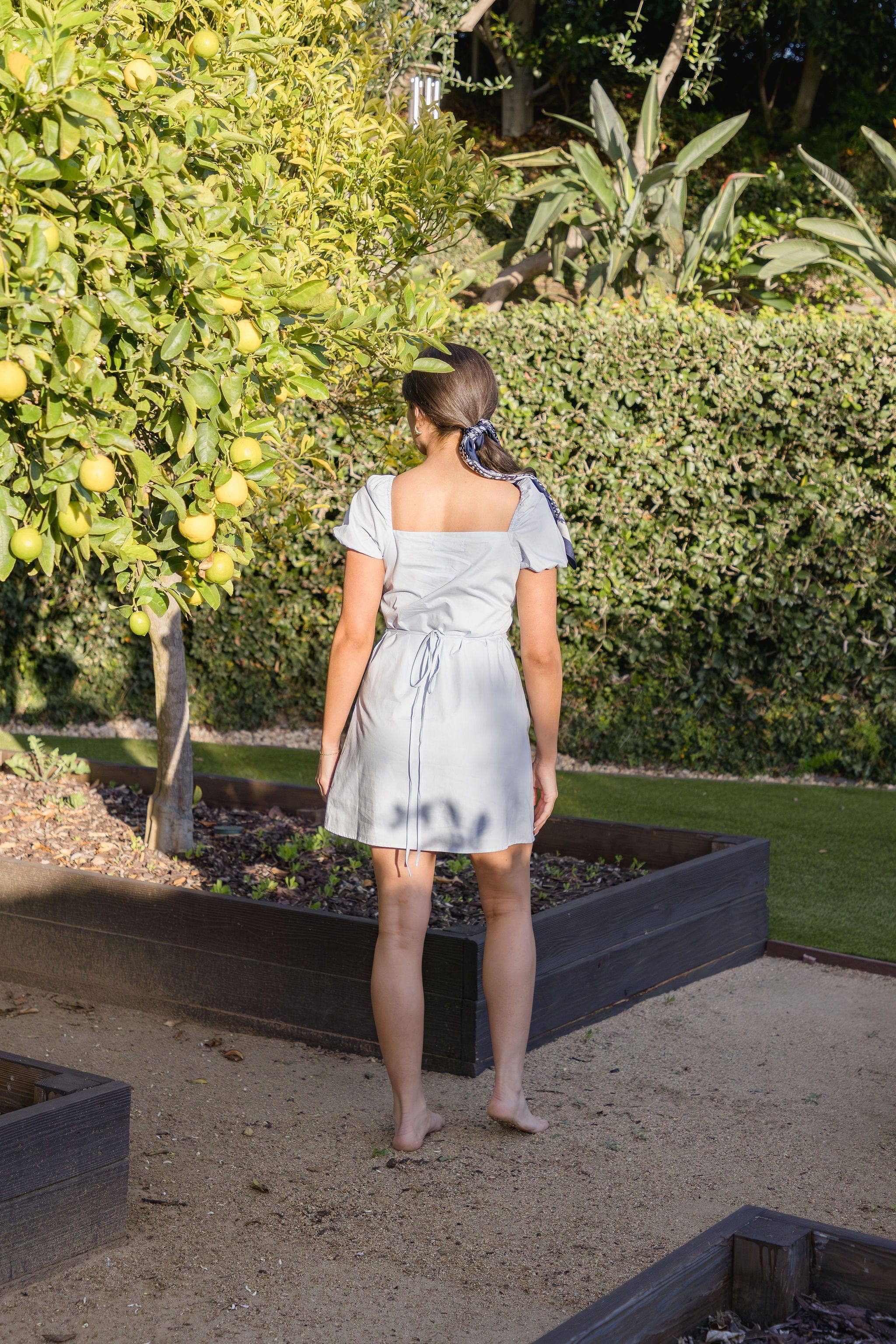 Azari Puff Sleeve Shirred Mini Dress