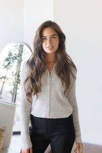 Nolita Zip Up Ribbed Long Sleeve Jacket