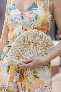 Laguna Starfish Straw Clutch Purse
